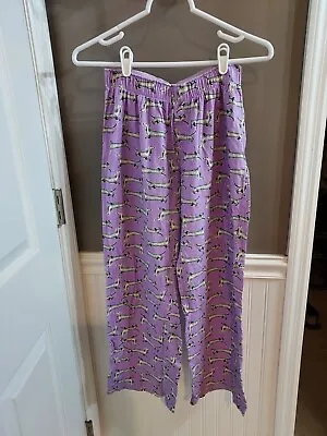 Women’s HUE Sketch My Dog Dachshund Purple Pj/Sleep Pants Sz S GUC 😊FAST SHIP😊 • $12.60