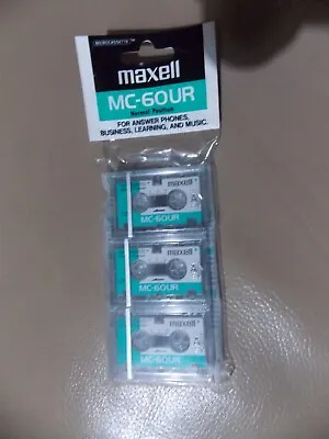 Maxell MC-60UR Micro Cassette X 3 Made In Japan NOS • £9.62