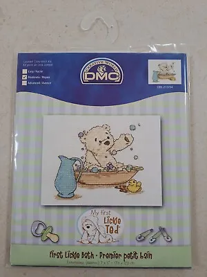 DMC Creative World 'First Lickle Bath' Cross Stitch Kit My First Lickle Ted New  • £13.99
