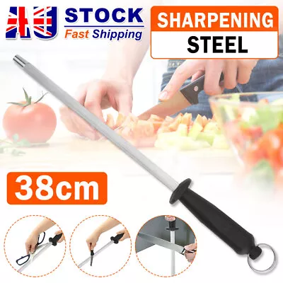 38CM Portable Knife Sharpening Steel Sharpener Knives Stone System Stainless Bar • $11.45
