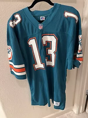 Vintage Miami Dolphins Dan Marino 13 Jersey Russell Made In The USA Size 44 • $46.99