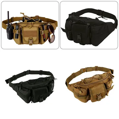 Bag Tactical Nylon Sport Fanny Pack Military Travel Hip Belt Bum Pouch Men Waist • £11.69