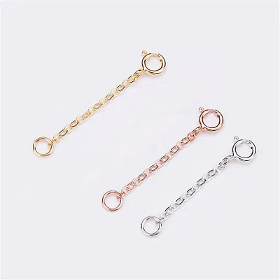 Genuine 925 Sterling Silver Chain Extender Necklace Bracelet Anklet Extension • £4.97