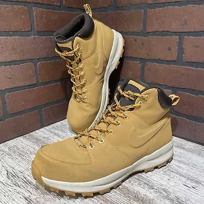 Nike Manoa Leather Boots Haystack Wheat Men's Boots Size 12 454350-700 • $59