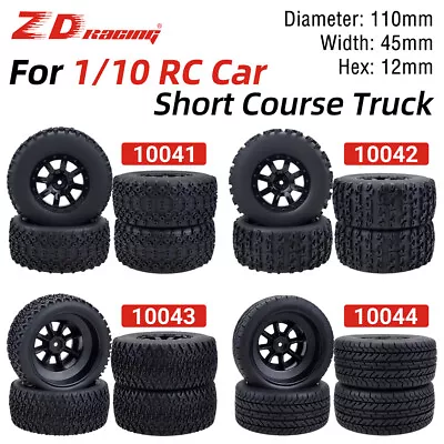 4x RC Wheels Tires 12mm Hex For 1/10 Short-course Truck HSP Traxxas Slash HPI • $28.28