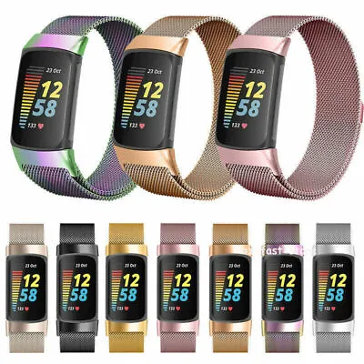 For Fitbit Charge 5 Replacement Milanese Band Metal Stainless Steel Magnet Strap • $12.99