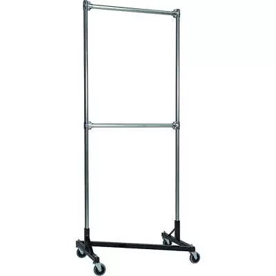 Z-rack Heavy Duty Clothes Rack 36  L X 84  Uprights Double Rail Black 233842 • $308.30