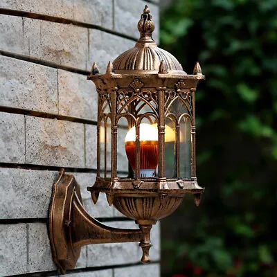 Vintage Outdoor Wall Lantern Lamp Wall Light Porch Patio Sconce Fixture Lighting • $20.90