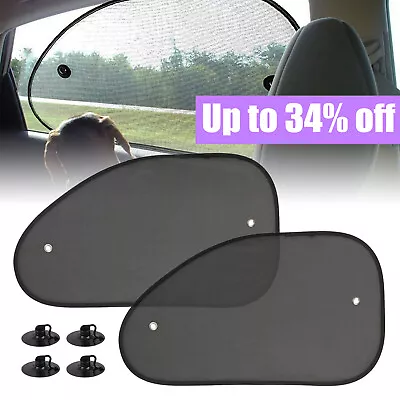 2x Car Side Window Black Mesh Sun Shade Visor Anti-UV Cover Shield For Baby Kids • £2.90