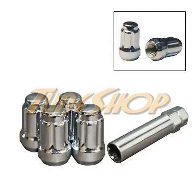 4 Tuner 6 Spline Wheels Lock Lug Nuts Key 14x1.5 M14 1.5 Acorn Close End Chrome • $13.95