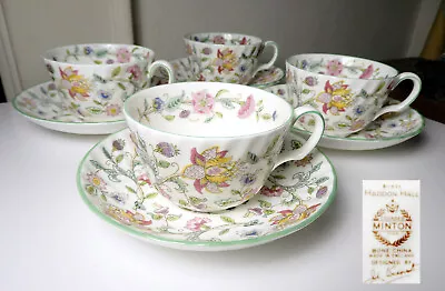 Minton HADDON HALL Cup & Saucer 4 Sets  First Quality MINT/Unused • $49.95