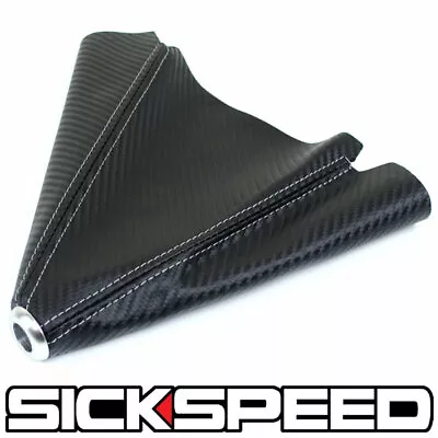 Carbon Fiber Look Platinum Stitch Black Shift Boot For Gear Cover Shifter A • $18.88