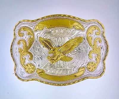 Cowboy LARGE Texas Rodeo Belt Buckle | American Western Silver Vintage Buckle • $11.99