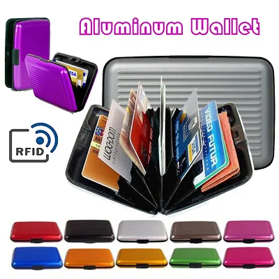 $5.68 • Buy Mini RFID Aluminum Wallet Money Clip Credit Card Holder Metal ID Case Men Women