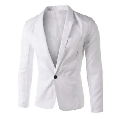 Men Suit Blazer Jacket Coat Tops Dress Business Work One Button Formal Suits _A • $18.77