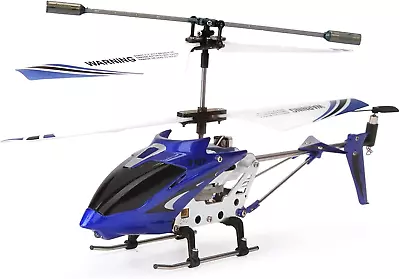 S107G Phantom 3CH Infrared RC Helicopter Mini Flight S107 Gyro With Light Blue • $35.08