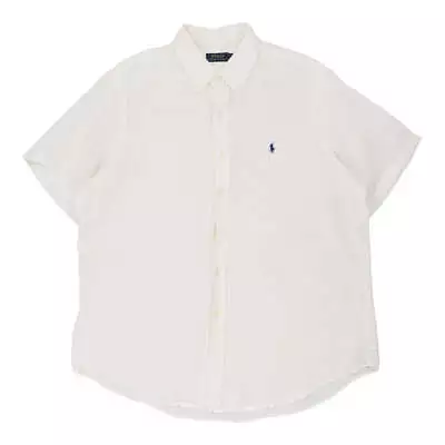 Ralph Lauren Short Sleeve Shirt - XL White Linen • £27.99