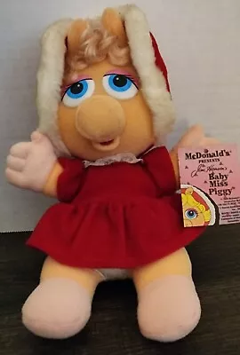 VINTAGE 1987 Baby Miss Piggy Muppets Christmas Holiday Plush  11 (WITH TAG) • $9