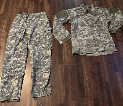 US Military DIGITAL CAMO Uniform Shirt & Pant Set Med X Long & Pants Med Long GC • $25.99