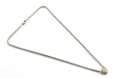 David Yurman 18K Gold & Sterling Silver  Diamond Heart  Cookie 16  Necklace • $405