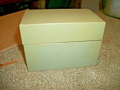 Vintage Ohio Art Recipe Box 3  X 5  Tin/Metal/Steel Green - USA • $14.99