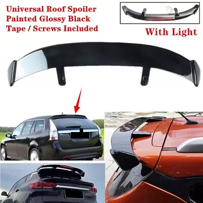 Universal Black Rear Window Roof Spoiler Modified Wing W/ Light Fit For Saab 9-3 • $86.19