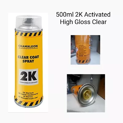 2k ACTIVATED HIGH GLOSS CLEAR FINISH AEROSOL CAN AUTO PAINT TOP COAT - 500ML  • $58