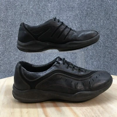 $13.79 • Buy Clarks Shoes Womens 7.5 M Wave Wheel Walking Sneaker Lace Up 87832 Black Leather