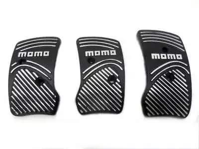 Momo Style Black Aluminum Non Slip Gas Brake Pedal Pad Covers Manual Car 3PCS • $17.40