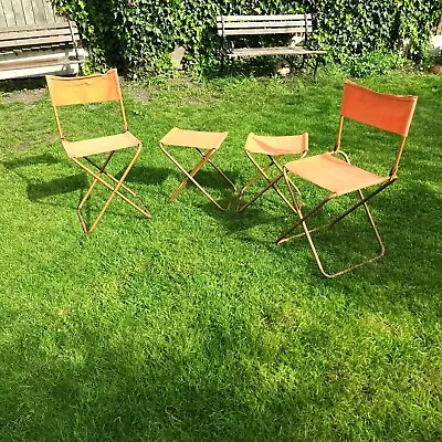 4 Vintage Lafuma Chantazur Camping / Picnic Chairs 1950s /60s • £54