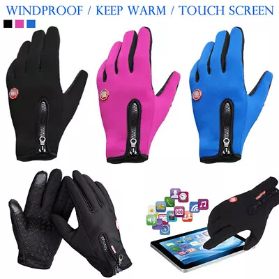 Men Women Winter Warm Gloves Windproof Anti-Slip Thermal Touch Screen Mittens • £7.99