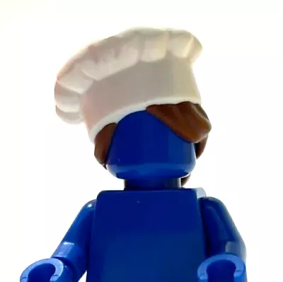 Lego - Minifigure Headgear - Hat With Hair Chef Toque Reddish Brown Hair • $2.29