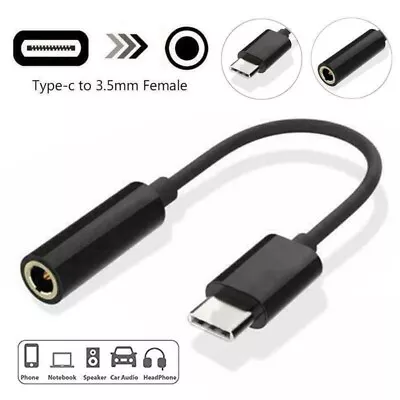 USB TYPE C TO 3.5mm AUDIO HEADPHONE ADAPTER JACK UNIVERSALLY COMPATIBLE SAMSUNG • £3.29