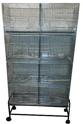 LARGE CAMBO 4 Of Bird Finch Canary Breeder Cages Divider Nest Door Rolling Stand • $180.37