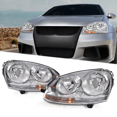 Pair Halogen Headlights Fit For 2005-2010 Volkswagen Jetta Headlamps VW LH RH • $99.99