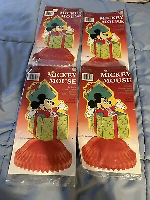 Mickey Mouse Honeycomb Tissue Paper Christmas Centerpiece Lot Of  4 EUREKA  NEW • $15