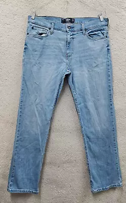 Hollister Men Jeans 34x32 Blue Cotton Blend Straight Epic Flex Mid Rise Denim • $17.09