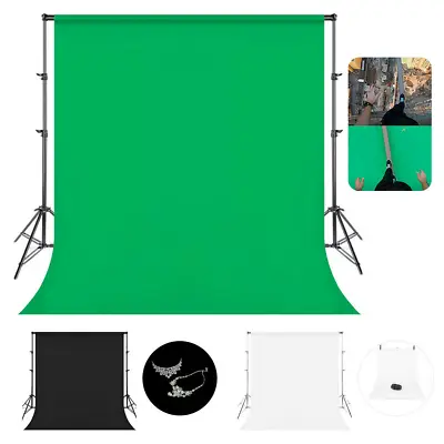 Screen Photography Backdrop Kit Photo Video Studio Background Muslin Non-woven • $9.99