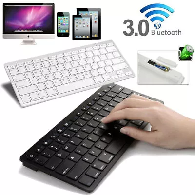 Universal Bluetooth 3.0 Slim Keyboard For Android Windows IOS Tablet PC Laptop • $27.99