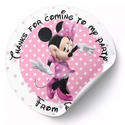 Personalised Kids Birthday Circle Stickers  ***Minnie Mouse Designs*** • $3.24