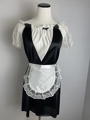 90s Y2K Halloween Costume Black & White French Maid S/M W/ Duster & Accessories • $19.99