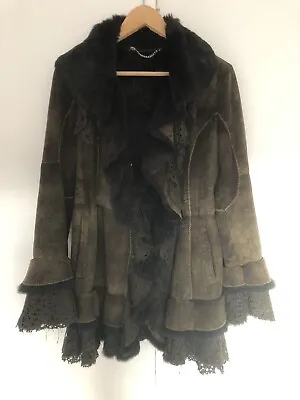 James Lakeland Rabbit Fur Coat Jacket Size 10-12 Viking Larping  • £60