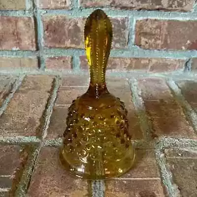 Vtg Fenton Hobnail Amber Glass Bell • $20