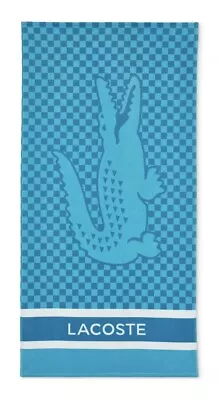 Authentic Lacoste Beach Towel 100% Cotton 36x72  Iconic Logo New Ocean • £33.26