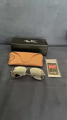 Used Ray-Ban Sunglasses Polarized Medium Aviator Silver Frame • $60