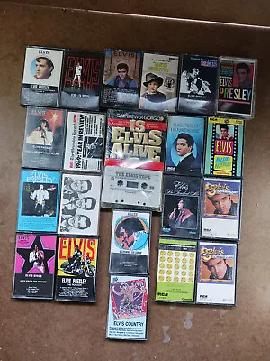 Vintage Elvis Presley Cassette Tape Lot Of 20 Tapes & Is Elvis Alive Book & Tape • $22.49