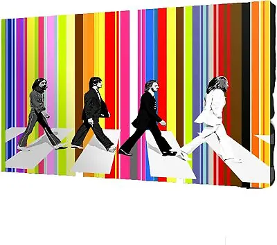 BEATLES ABBEY ROAD Canvas Wall Art Wood Framed Ready To Hang XXL • £15