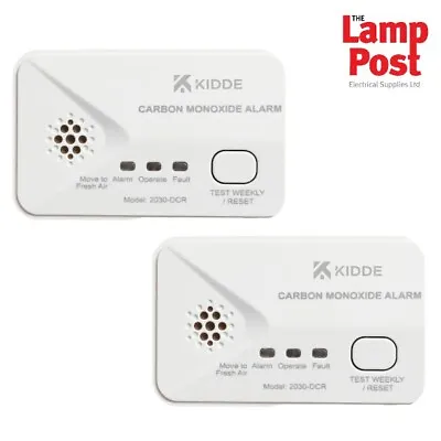 Twin Pack - Kidde 2030-DCR Battery LED Carbon Monoxide Detector / CO Alarm • £27.99