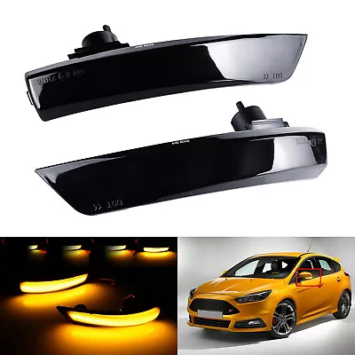 2x Amber Dynamic LED Turn Signal Mirror Indicators Light For Ford Focus Mk2 Mk3 • $18.48