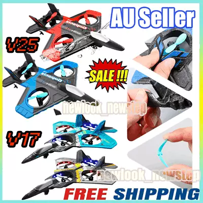 Boy Gift Toy Foam Drone Jet Fighter Remote Control Airplane RC Spin Plane Glider • $44.95